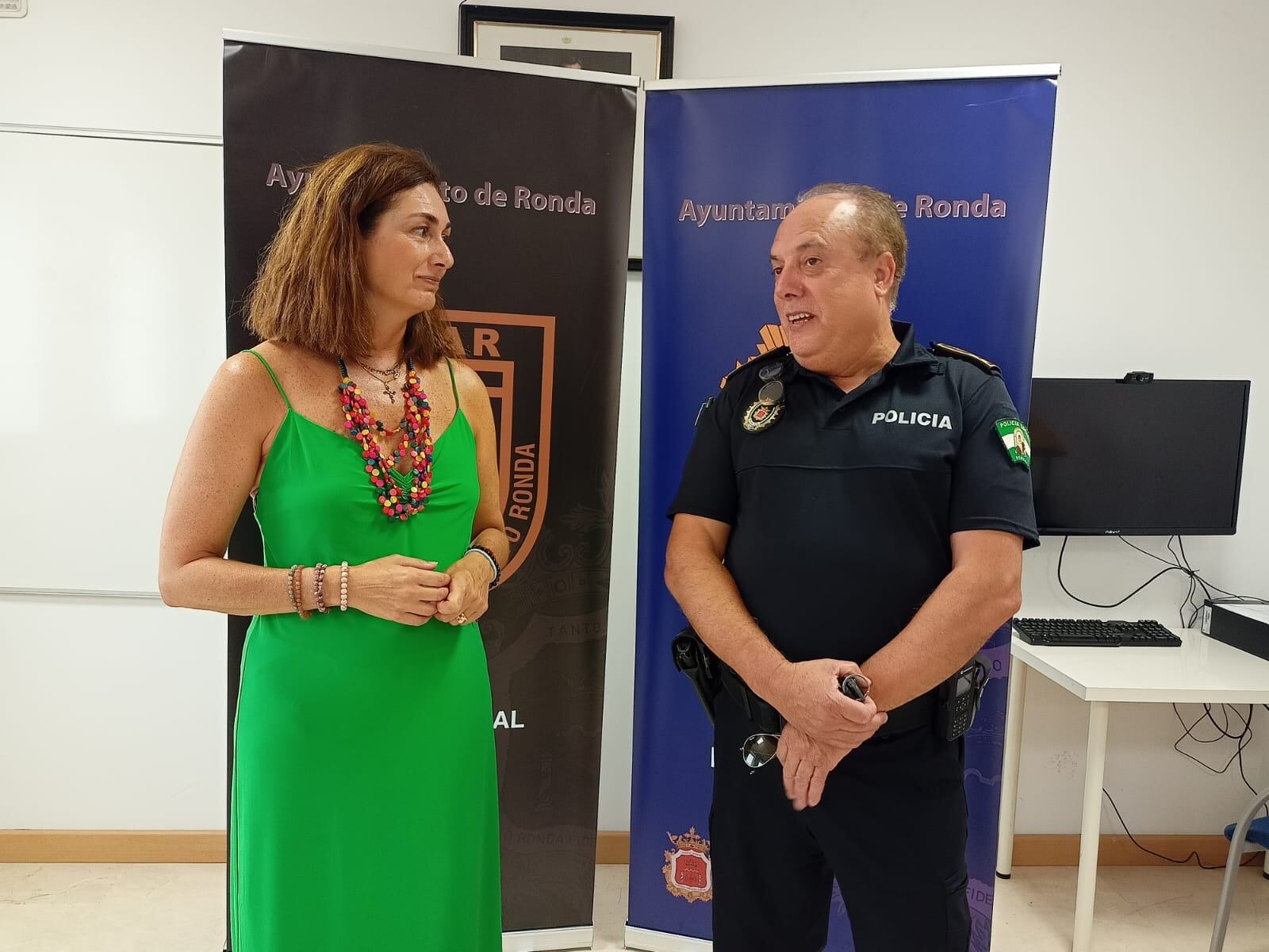 Cristina Durán, delegada municipal de Seguridad, y José Carrasco, jefe de Policía Local