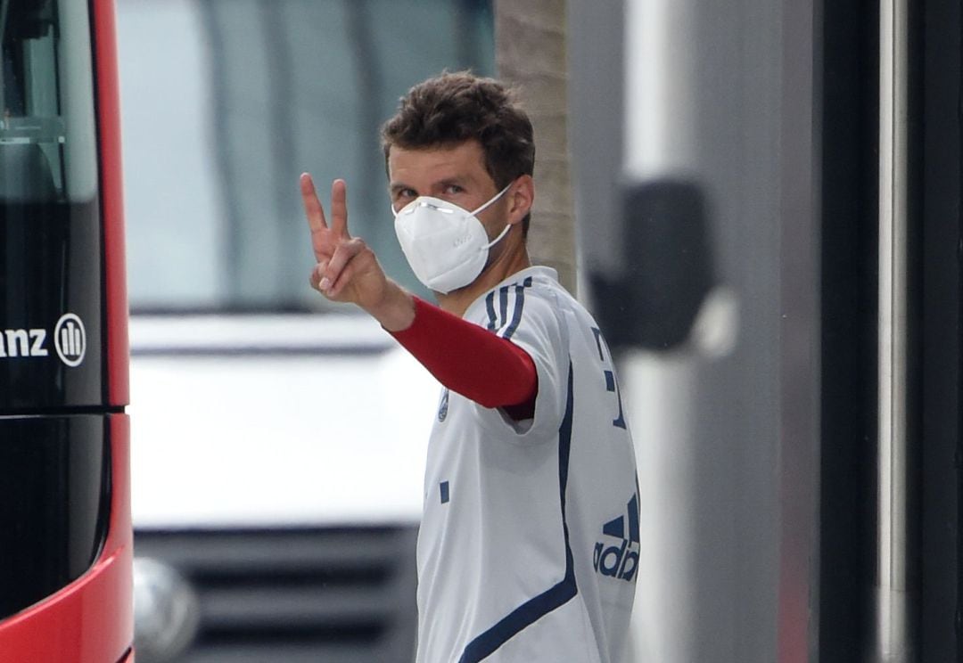 Thomas Muller, en la previa de un partido del Bayern Munich