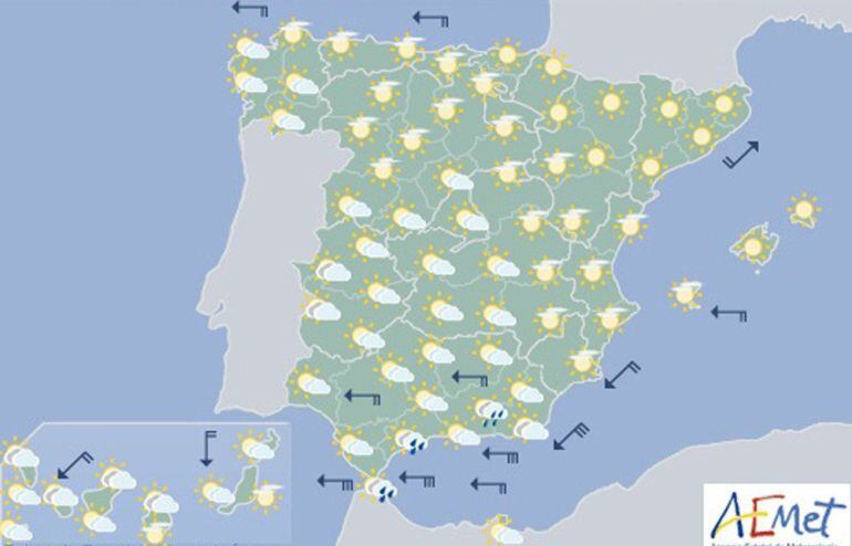 Mapa elaborado por la Agencia Estatal de Meteorología.