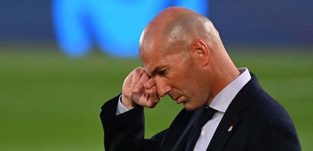 Zinedine Zidane, durante un partido del Real Madrid de esta temporada