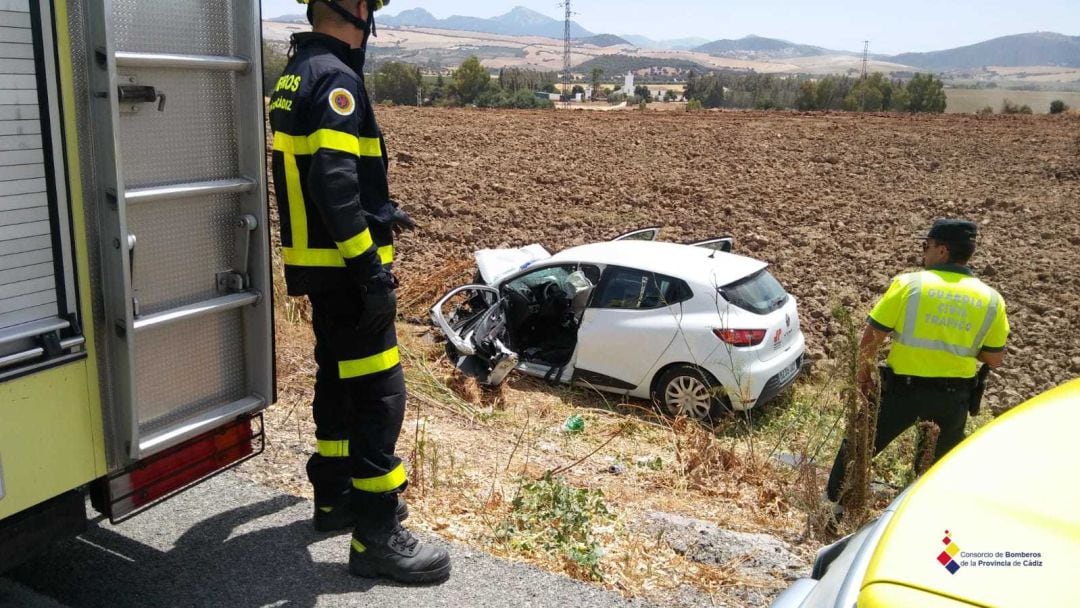 Estado en el que quedó uno de los vehículos implicados en el accidente