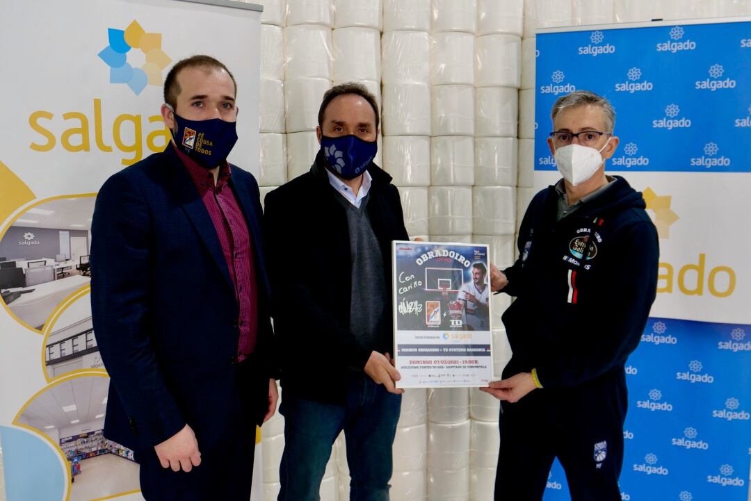 Dani Agra, Ramón Salgado y Moncho Fernández, en la rueda de prensa