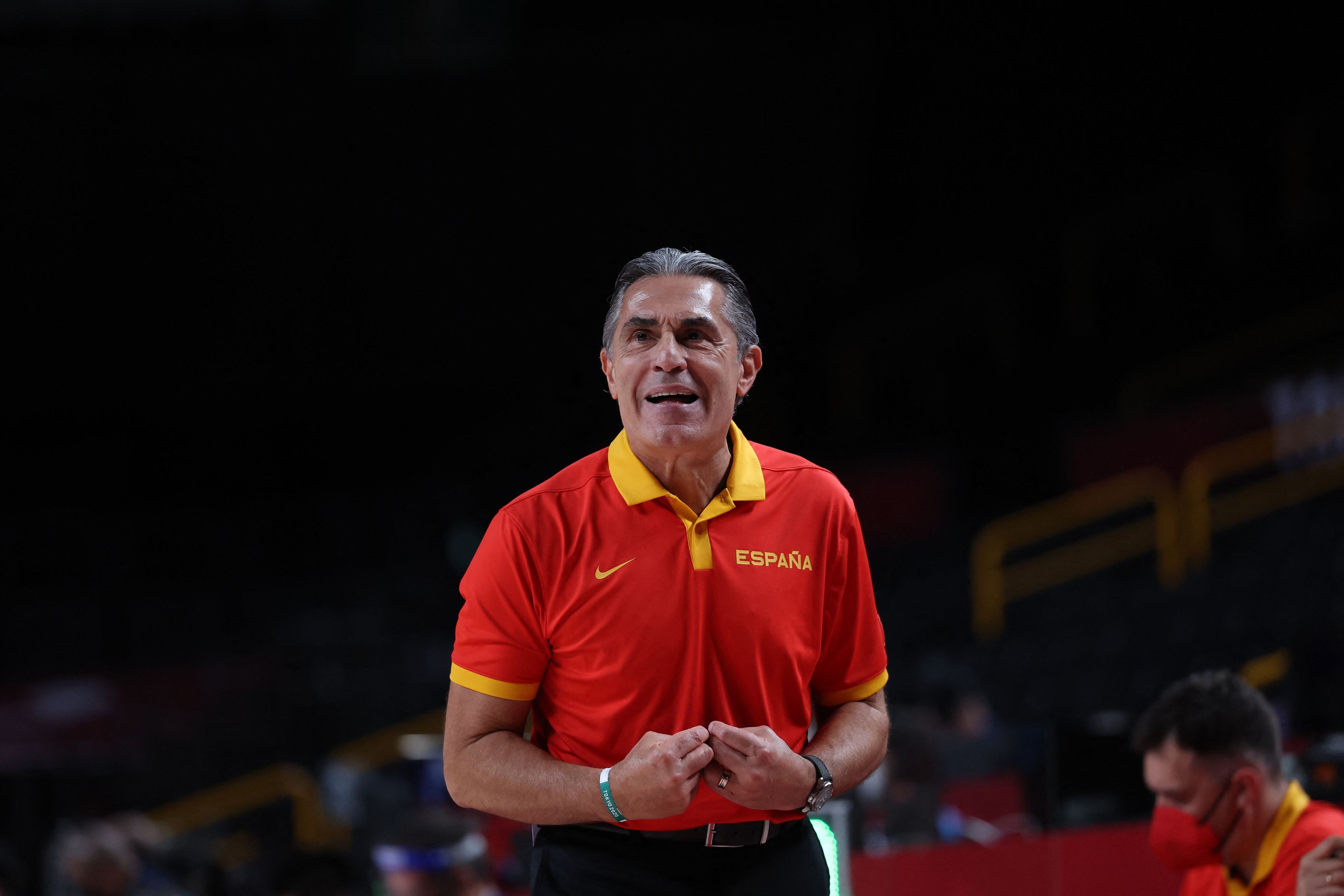 Sergio Scariolo, en un partido con la selección española