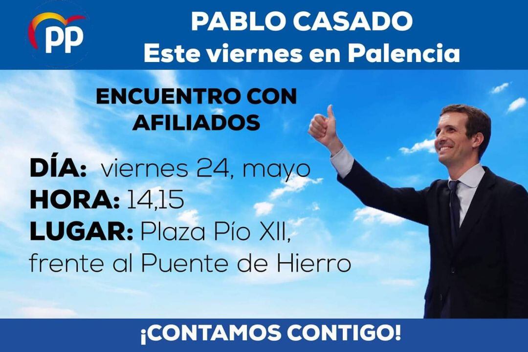 Pablo Casado estará en Palencia este viernes