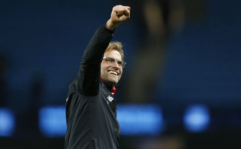 Klopp celebra la victoria del Liverpool ante el Manchester City