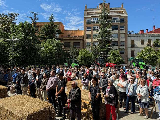Numero público asistía a la Santa Misa. Foto: Ayuntamiento de Binéfar