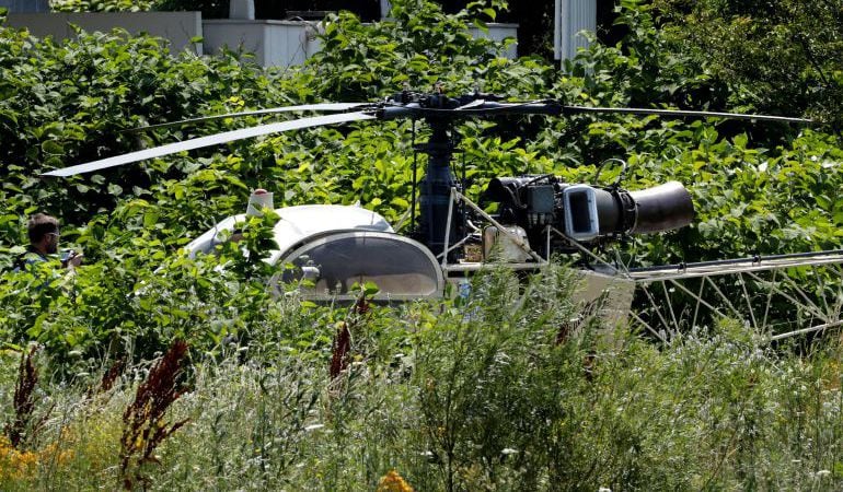 El helicóptero abandonado usado para la huída del preso Redoine Faid. 