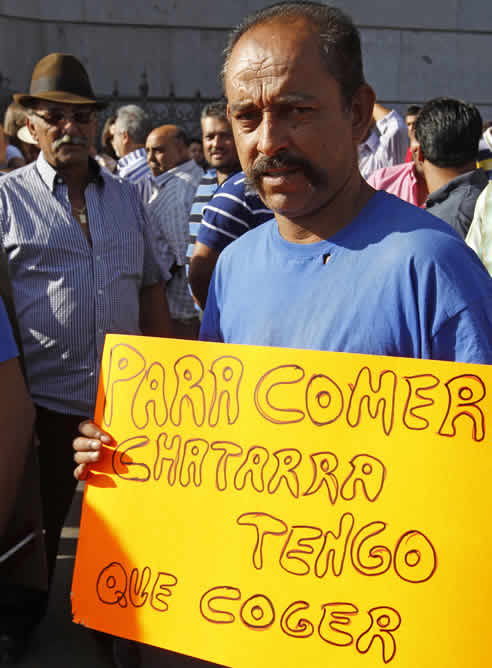 Participantes en la manifestación de los chatarreros