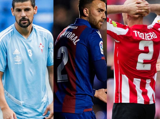 De izquierda a derecha: Nolito, Borja Mayoral y Gaizka Toquero