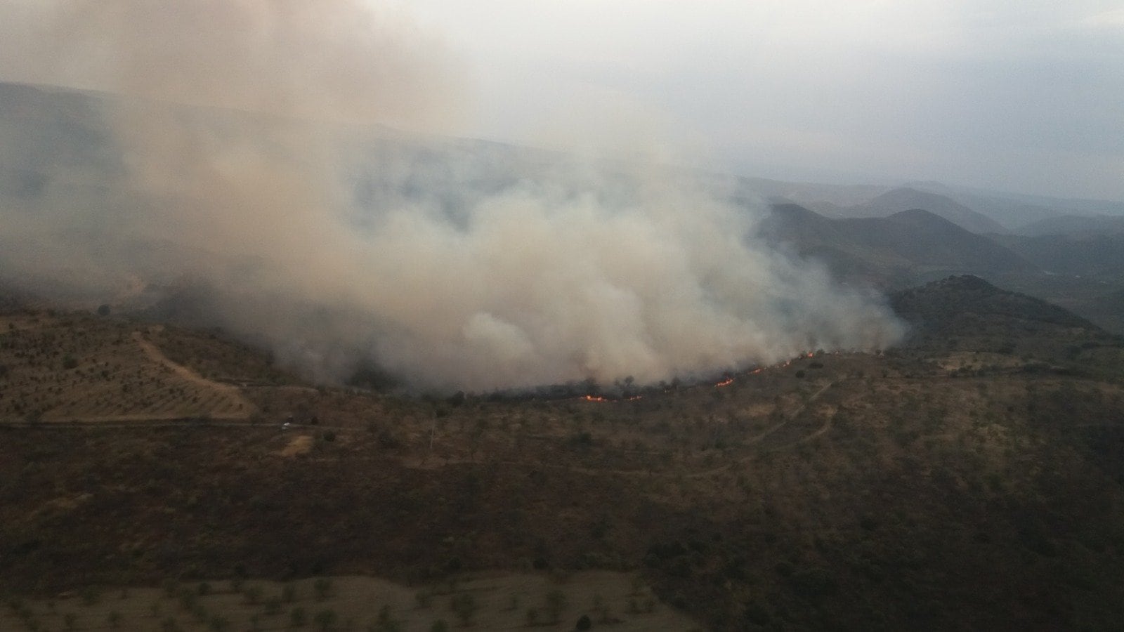 Imagen del fuego de La Fregeneda. Junta de Castilla y León.