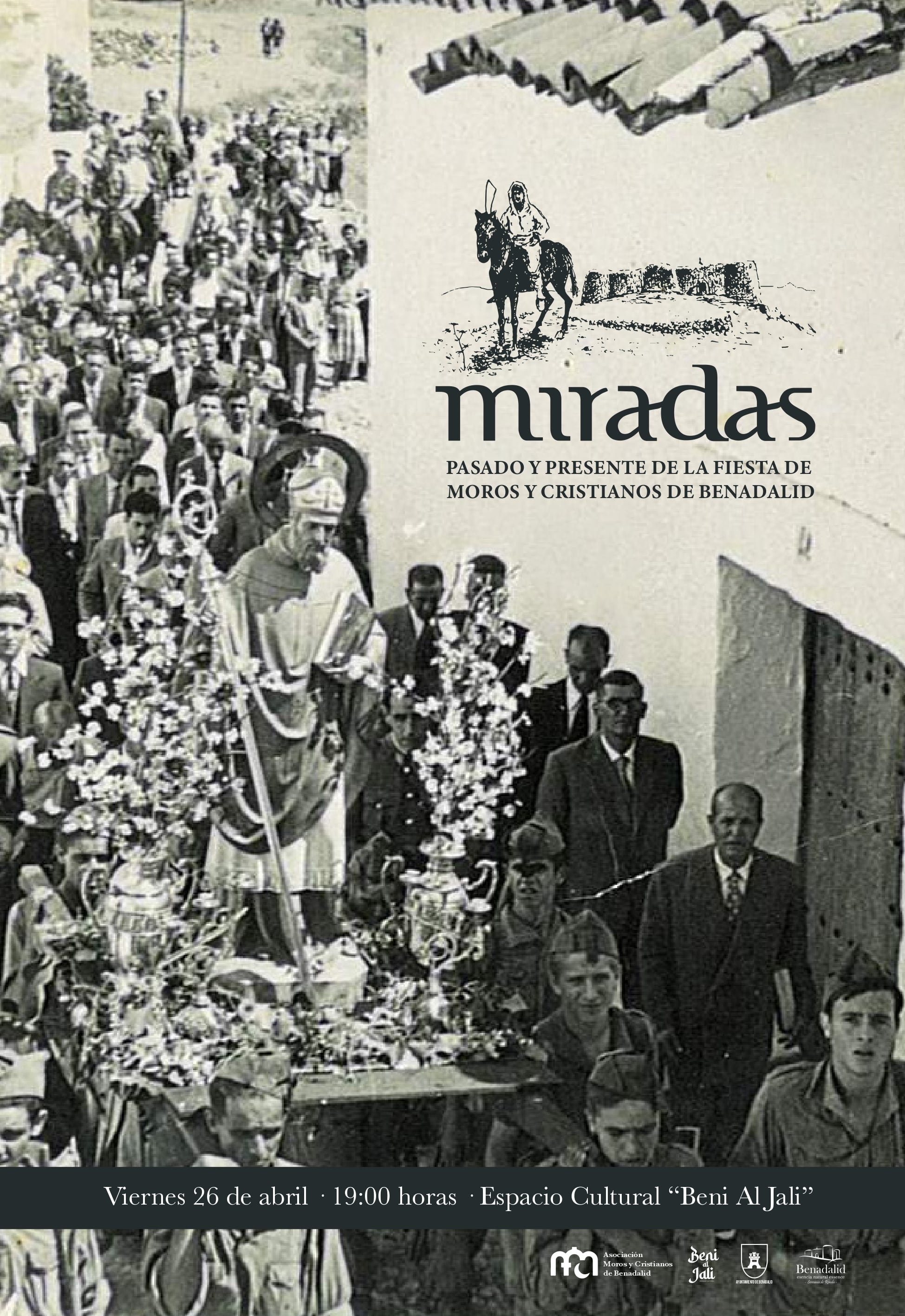 Cartel anunciador de la inauguración de la exposición &#039;Miradas&#039;