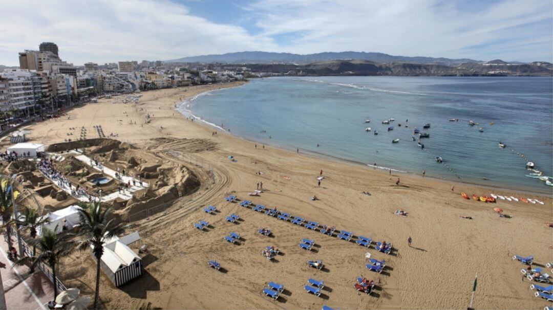 Panorámica de la playa de Las Canteras