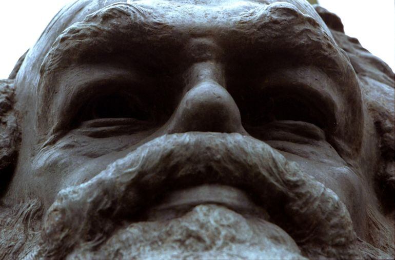 A monument to Karl Marx stands above his remains at the Highgate Cemetary in North London February 24. May 5 marks the 180th anniversary of the birth of Marx in Trier, Germany.