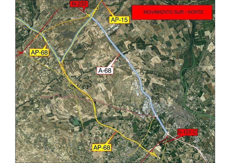 En rojo el tramo de la N-121-C que se cierra y en azul la vía alternativa más cómoda, segura y gratuita