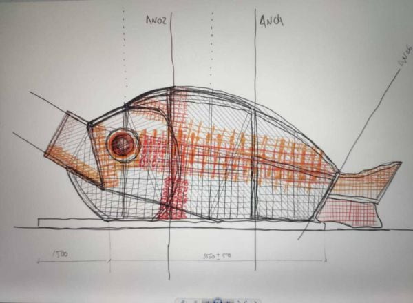 Boceto inicial del Besugo gigante