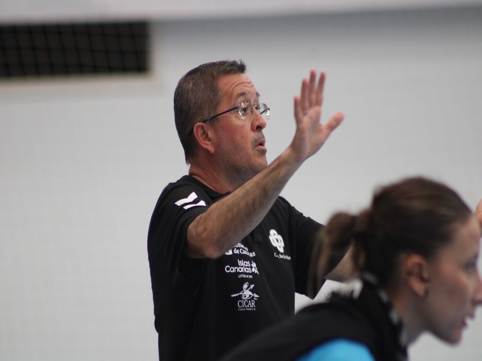 Miguel Ángel Lemes en un partido del CICAR Lanzarote Ciudad de Arrecife.