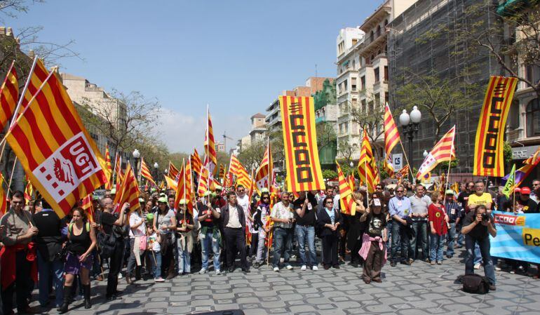 Manifestació del Dia del Treballador a Tarragona.
