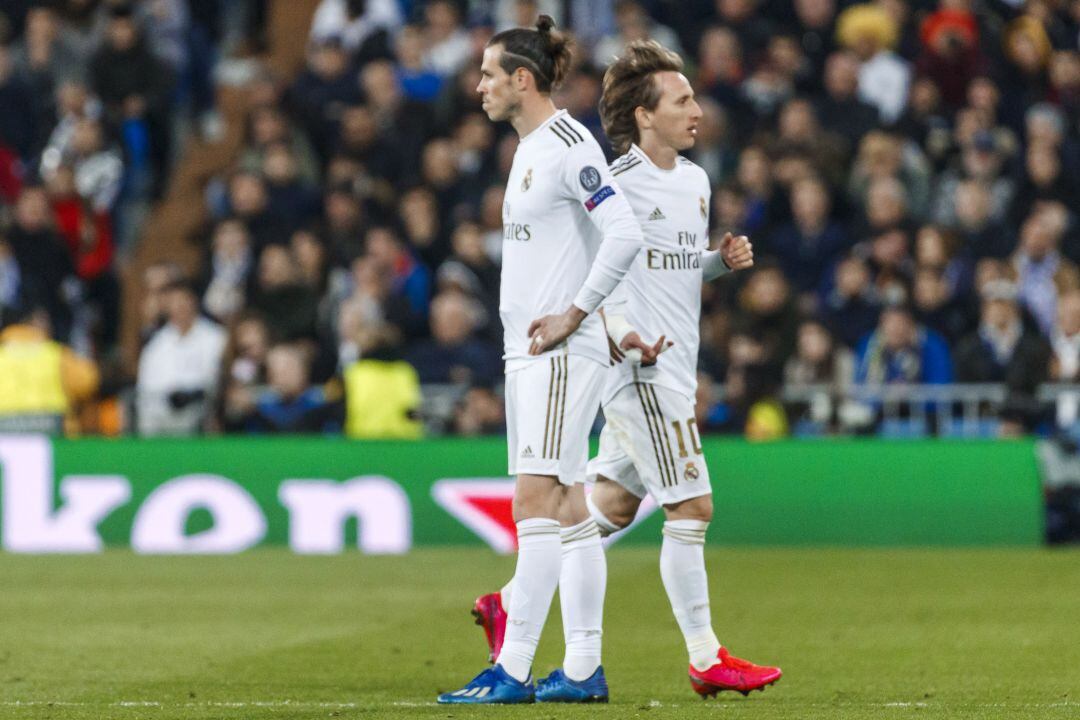 Modric y Bale, durante el partido contra el City. 