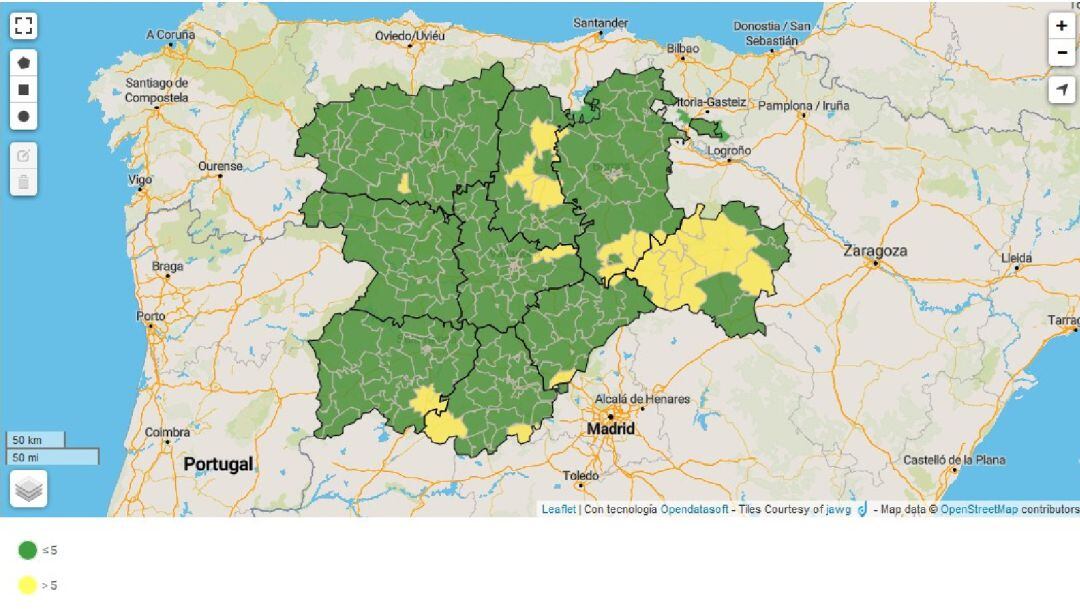 PCR positivos por zonas básicas de salud