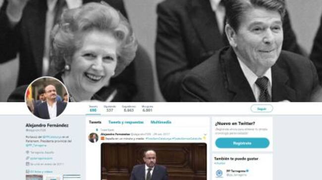 Ronald Reagan y Margaret Thatcher presiden la foto de fondo de perfil de Alejandro Fernández
