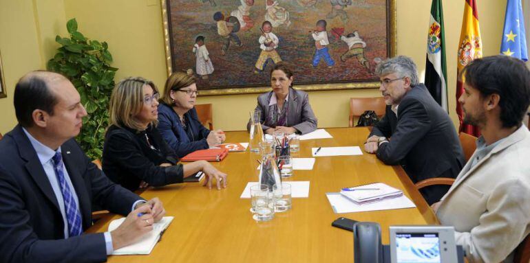 Pilar Blanco reunida con los portavoces del PP, Podemos, Ciudadanos y PSOE