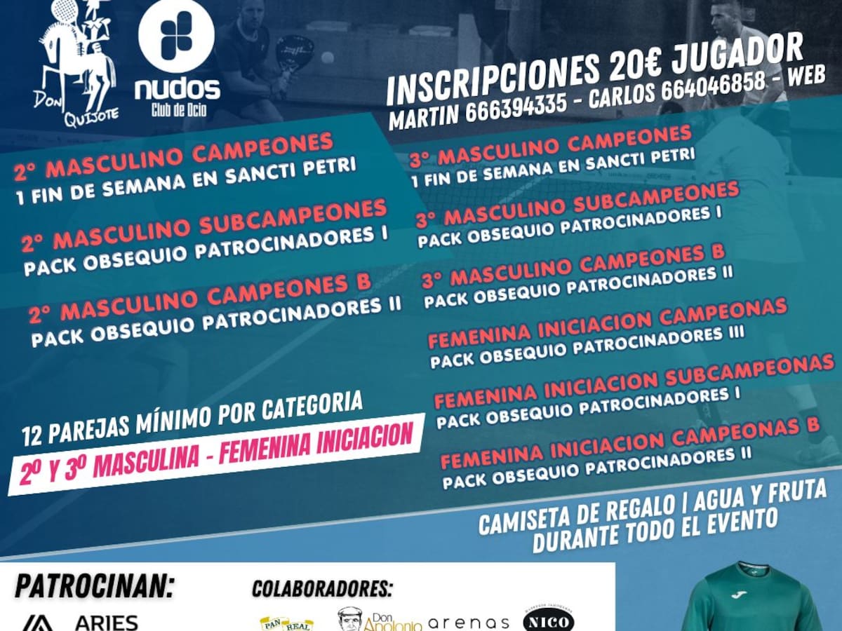 El pádel vuelve a ser protagonista en Ciudad Real con un gran torneo en el Club de Ocio Nudos