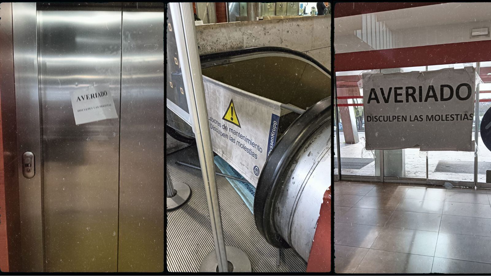 Imagen de algunos de los elementos que no funcionan en la estación de autobuses de Toledo