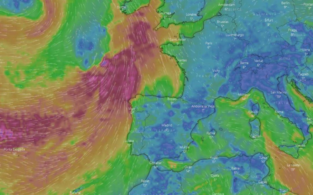 Velilla del Río Carrión (Palencia) ha registrado rachas de viento de más de 111 kilómetros por hora