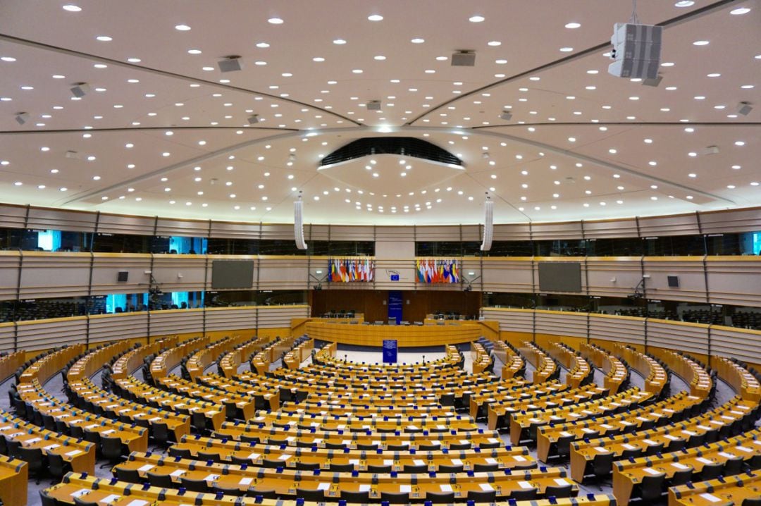 Escaños en el Parlamento Europeo en su sede de Bruselas