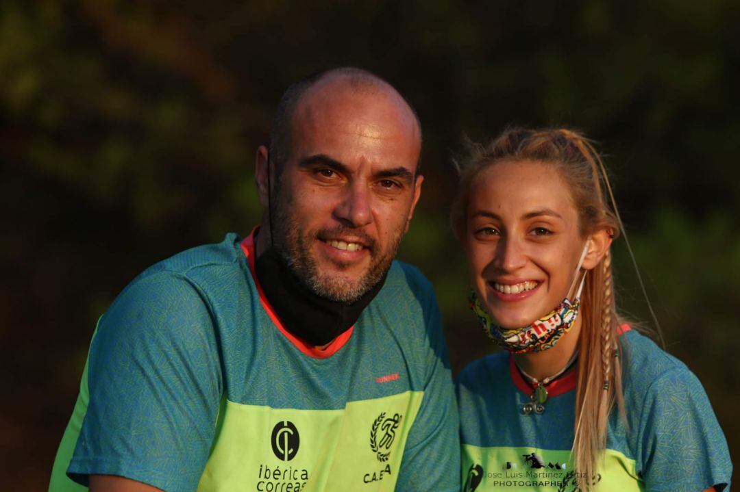 Paula García Alba con su entrenador Toni Ortega