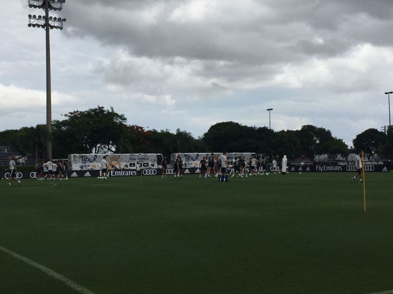 Imagen del entrenamiento, previa a la lluvia