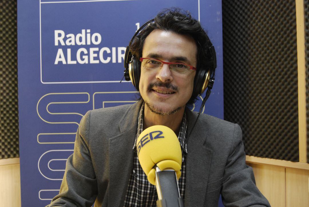 Luis Felipe Blasco durante una reciente visita a nuestro programa para presentar Galácticos, la obra que se estrena este sábado en el Florida de Algeciras.