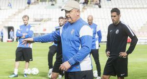 Mandiola, durante un entrenamiento en El Plantío burgalés
