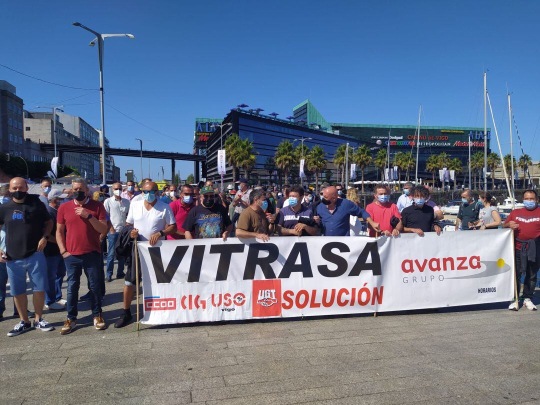 Traballadores de Vitrasa no Marsiquiño