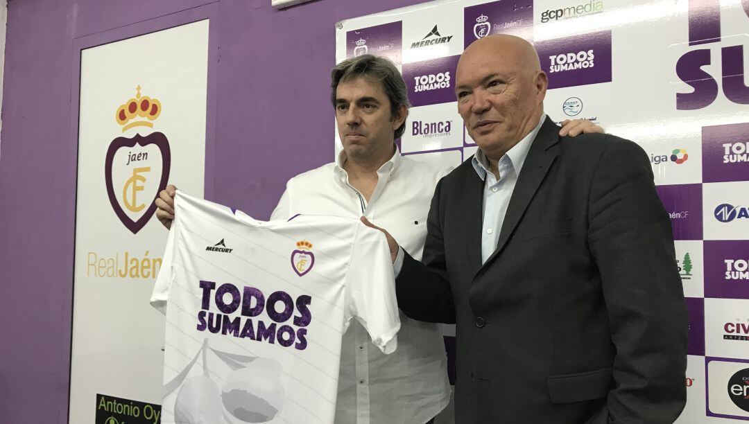 Andrés Rodríguez y García Tébar el día de su presentación como técnico del Real Jaén.