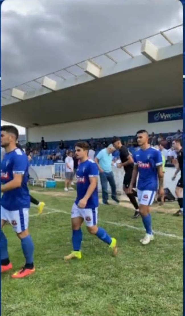 Salida de los jugadores al campo