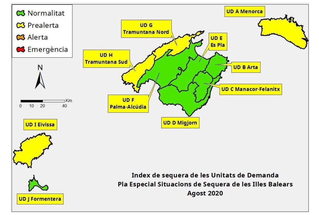 Reservas hídricas en Baleares en agosto.