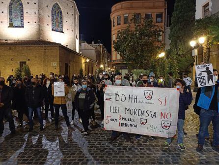 Manifestación a favor de Pablo Hasél en Gandia