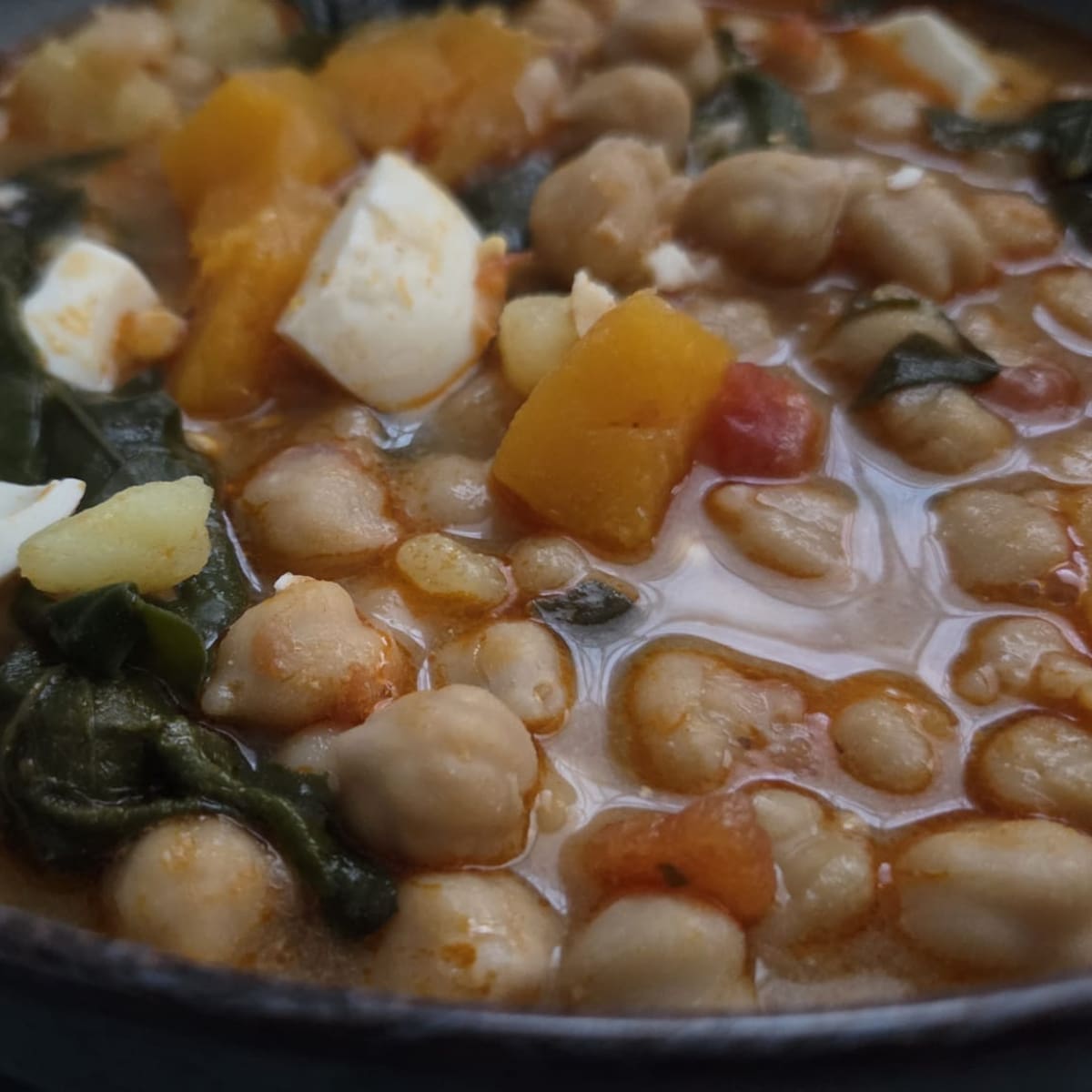 Potatge de cigrons amb carabassa (per Santi Hernández)