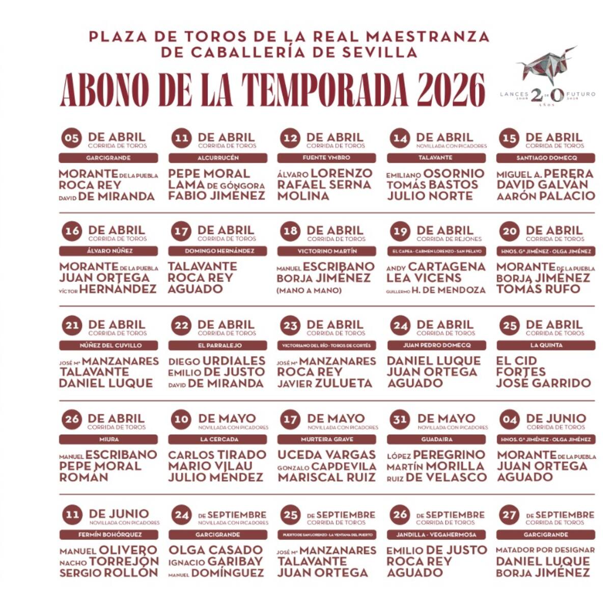 Disfruta aquí de la gala de presentación de los carteles taurinos de Sevilla en este 2026