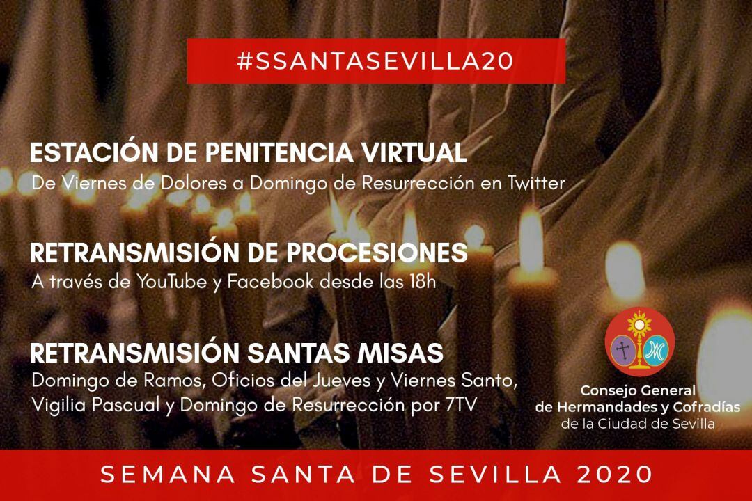 Programación del Consejo de Cofradías de Sevilla para la Semana Santa 2020