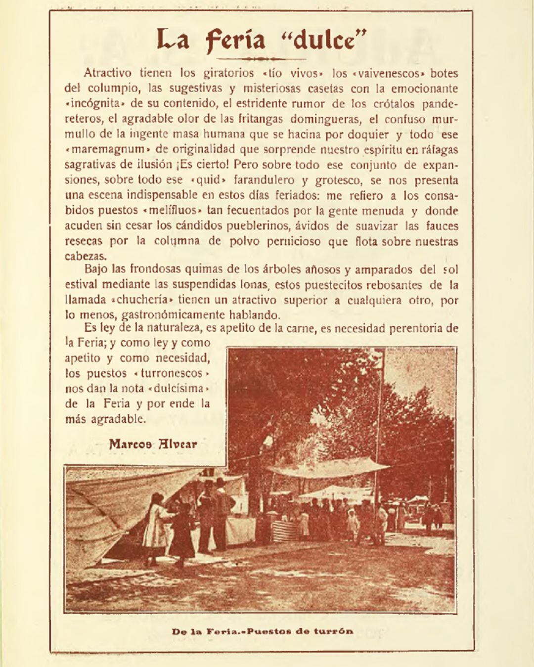 Artículo publicado en la revista de Ferias de Ciudad Real de 1927