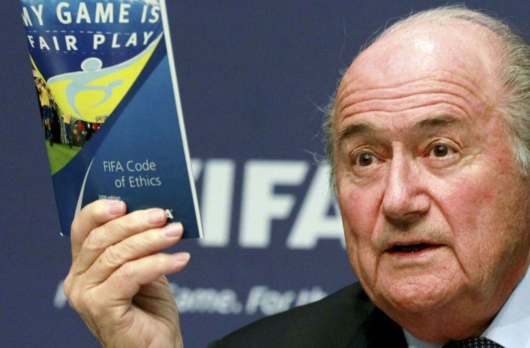 Blatter, durante una rueda de prensa