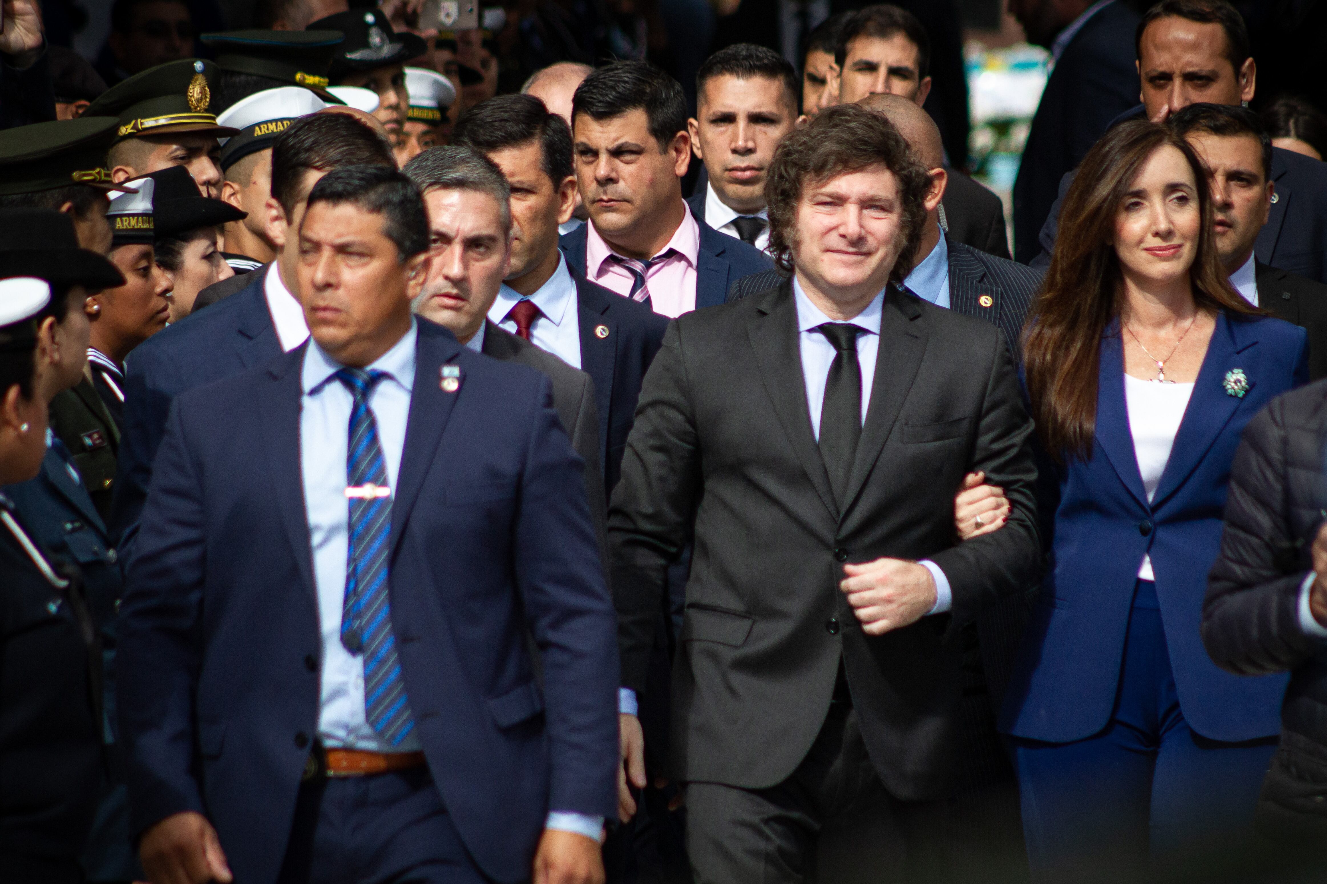 Javier Milei después de visitar el mausoleo de las víctimas de la Guerra de las Malvinas a principios de este mes de abril