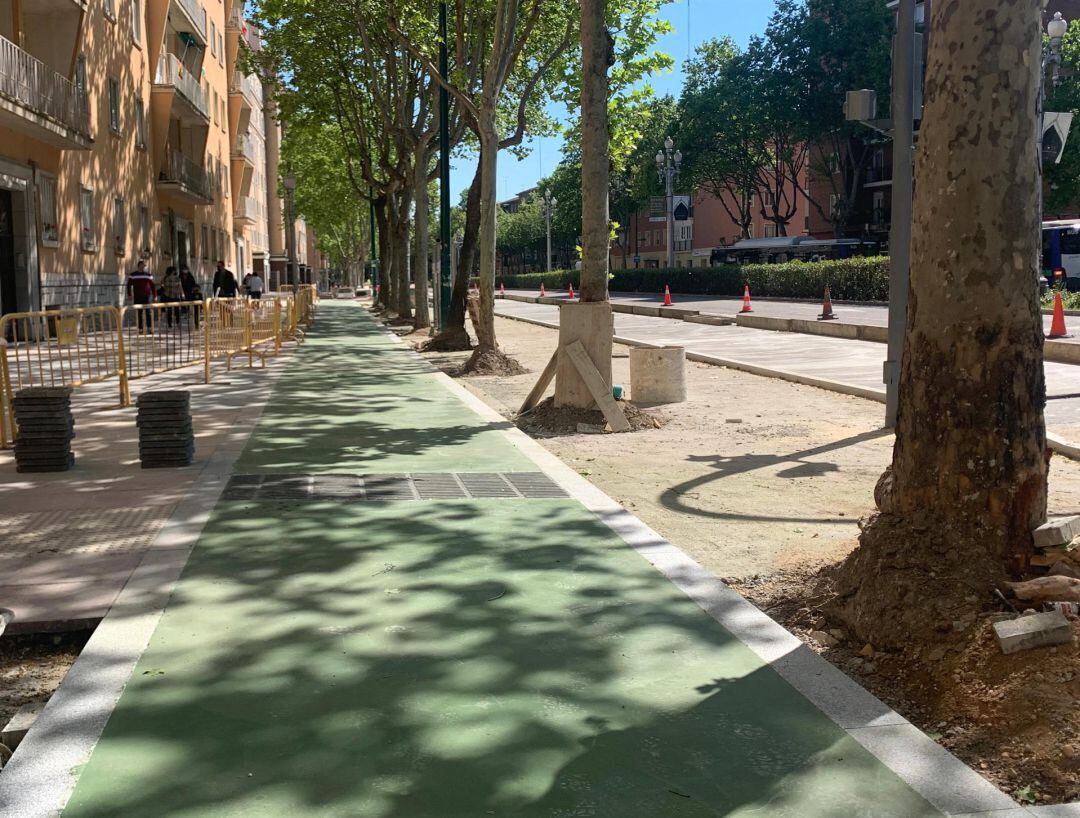 Imagen del carril bici del paseo Zorrilla