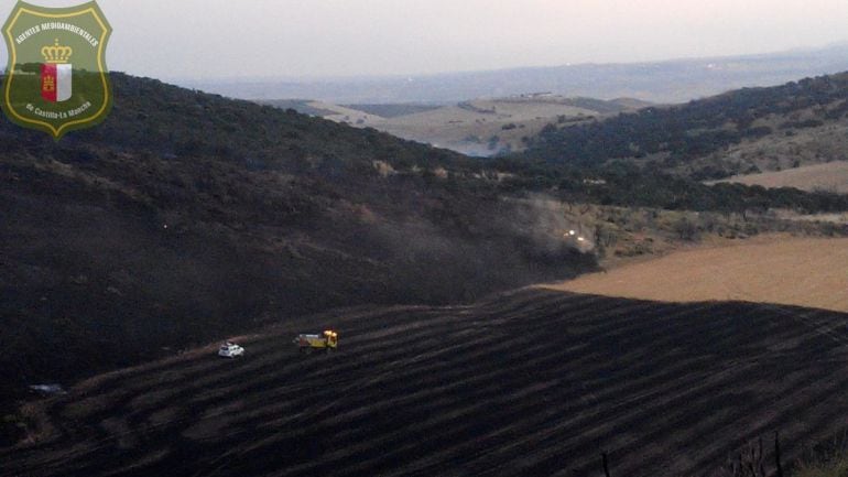 Imagen del incendio de Uceda.