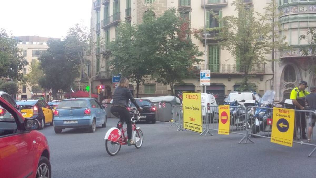 El dia sense cotxes redueix un 6% el trànsit a Barcelona