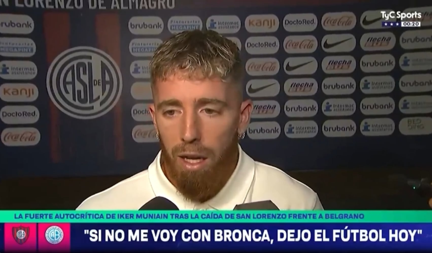 Iker Muniain comparece ante los medios argentinos tras caer con San Lorenzo