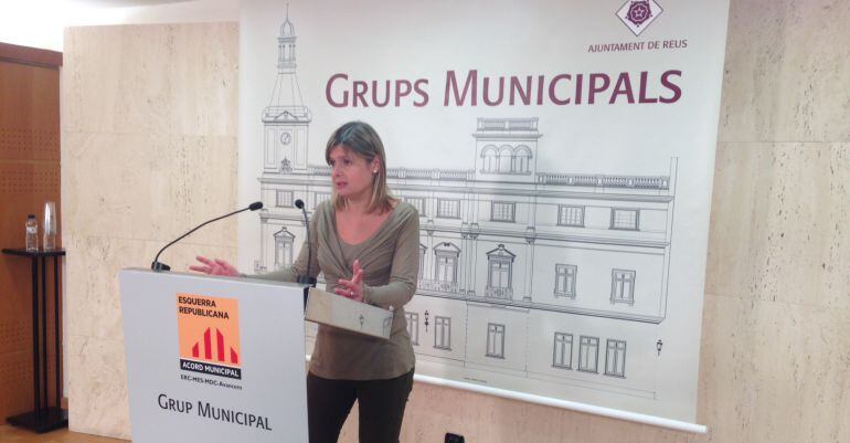 Noemí Llauradó, a la sala de premsa de l'Ajuntament de Reus.
