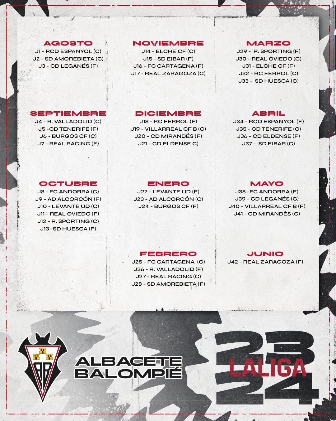 CALENDARIO ALBACETE 2023/24